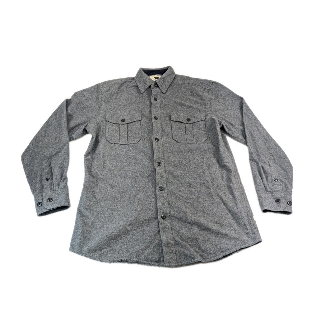 Dakota Grizzly‎ Button Long Sleeve Flannel Shirt Men's Large Grey Western
